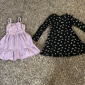 Charming Black and Pink Kids Dresses Set
